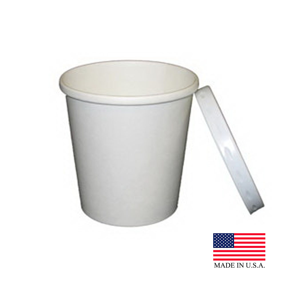 D12RBLD White 12 oz. Poly Coated Paper Soup Container & Plastic Lid Combo 10/25 cs
