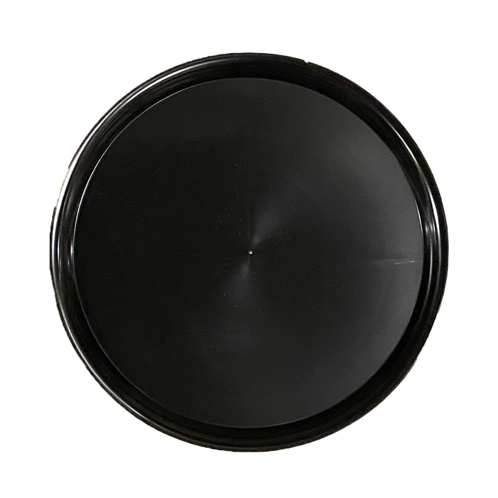 A916BL25 Black 16" Round Hi-Edge Checkmate Serving Tray 25/cs - A916BL25 BL 16" CHECKMATE TRAY