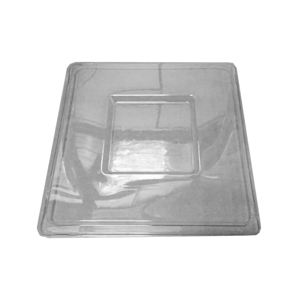 1764 Clear 128 oz. Square Plastic Lid for Bowls 50/cs - 1764 CLR SQ LID FOR 128z BOWL