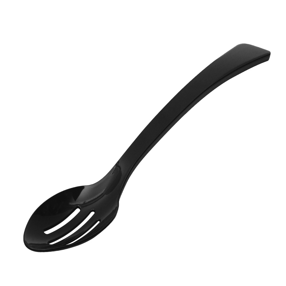 ESSP9B Black 9" Plastic Slotted Serving Spoon     100/cs