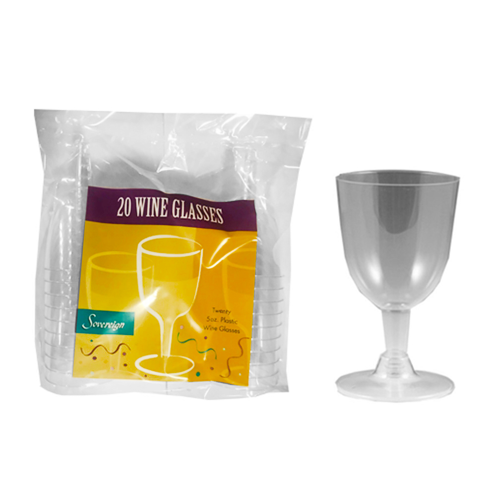 MPI92200 Sovereign Wine Glass 5 oz. Clear Plastic 2pc 12/20 cs - MPI92200 5z CLR SOVR WINE 2PC