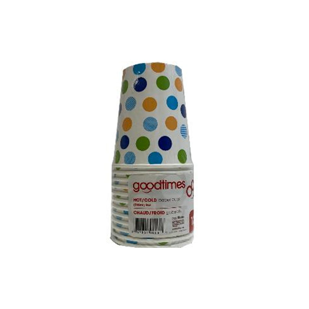 G0081 Goodtimes Polka Dot  Print 9 oz. Paper      Hot/Cold Cup 24/12 cs