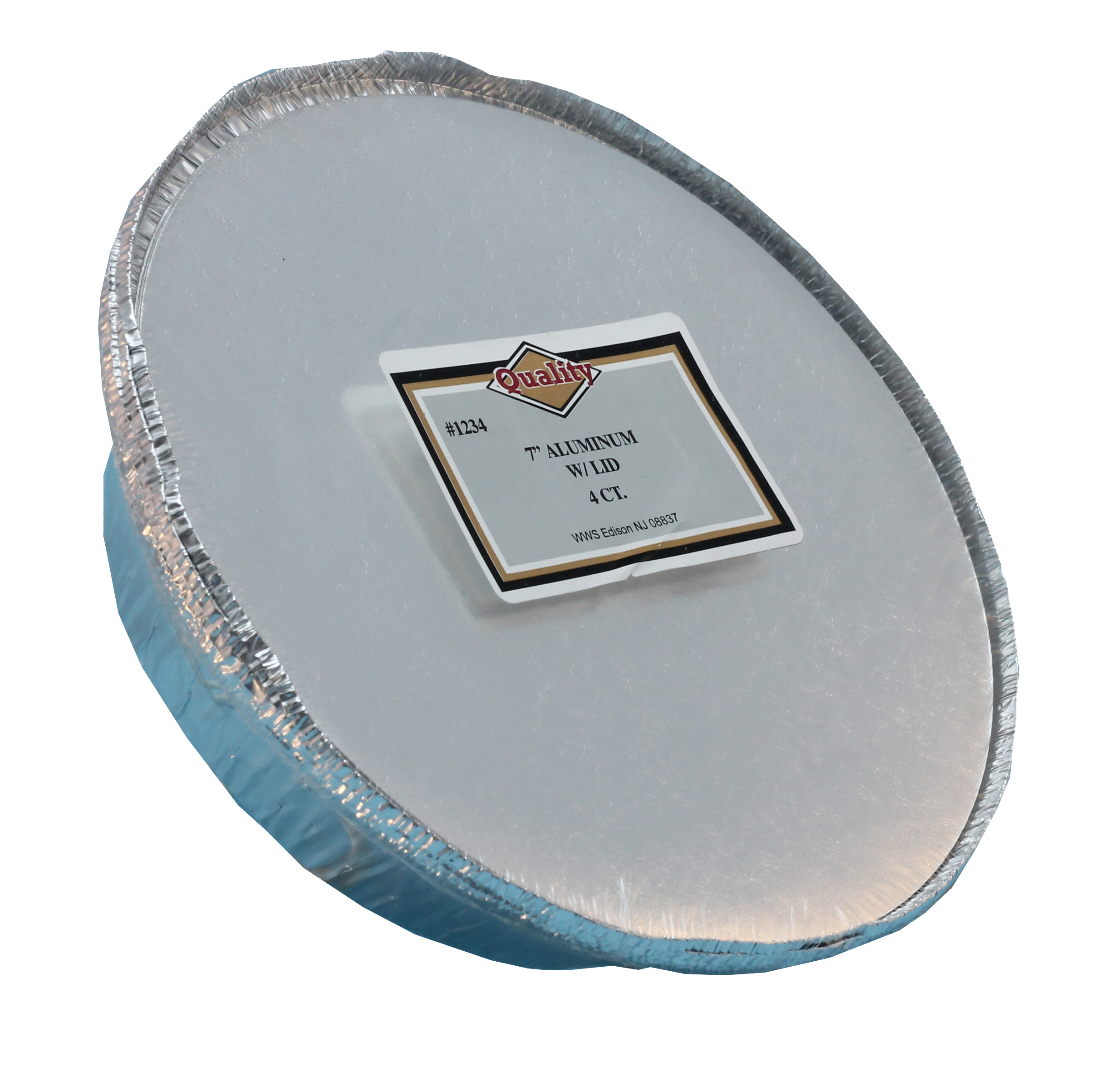1234/72CB Quality Aluminum 7" Pan w/Board Lid Combo 72/4 cs - ALUM 7" RND PAN BOARD LID 72/4