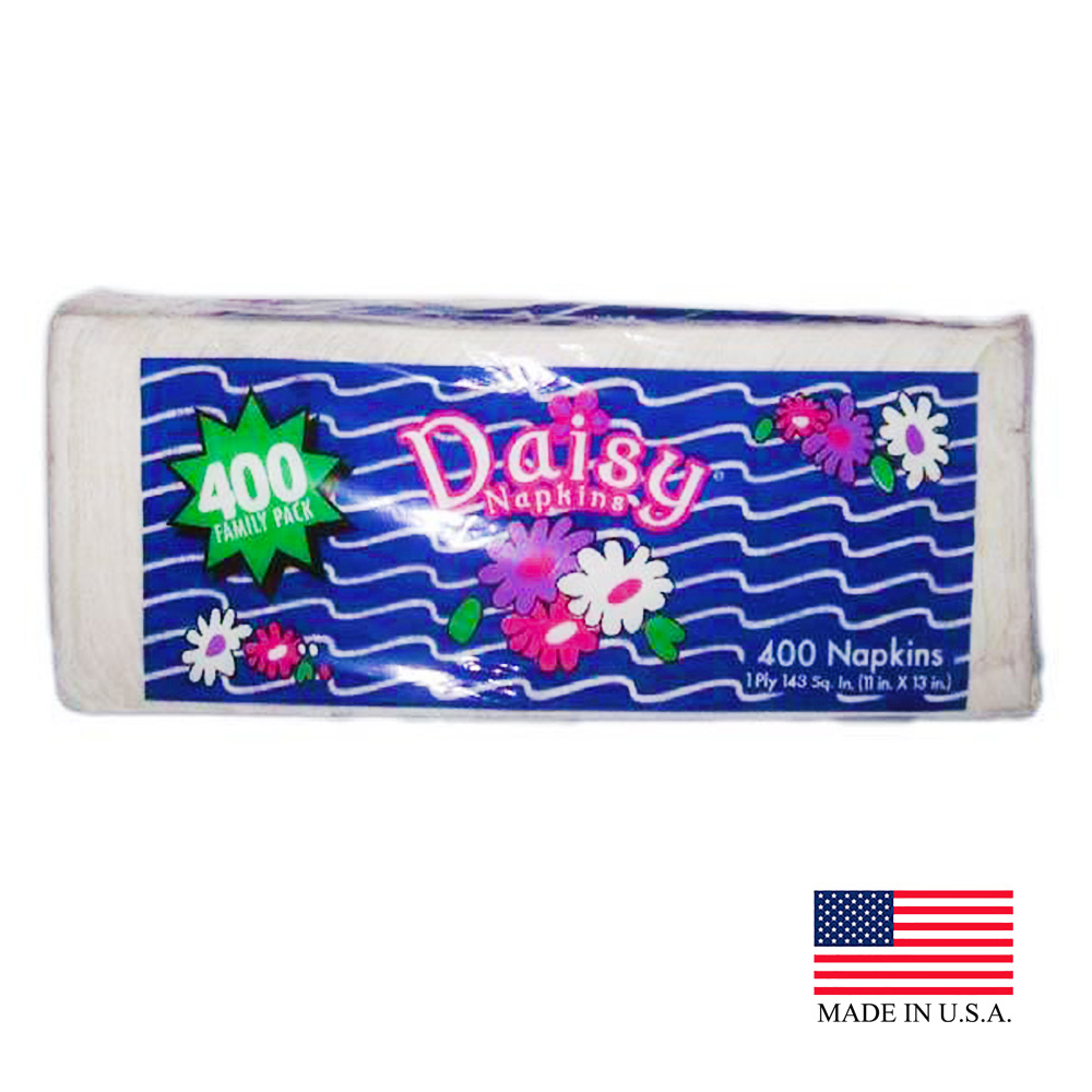 20400 Daisy Lunch Napkin White 1 ply 12/400 cs - 20400 DAISY LUNCH NAPKN 12/400
