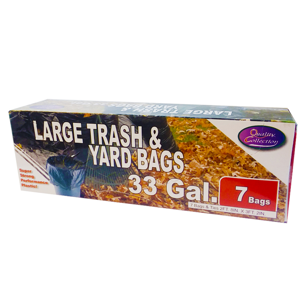 B72 Quality Collection Trash & Yard Bag 33 Gal. Black Plastic Strong Performance  36/7 cs - B72 33 GL BLK TRASH YARD BAGS