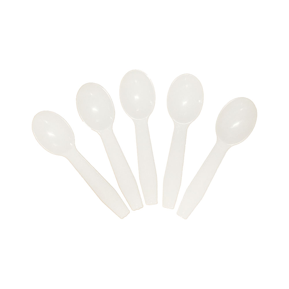 PSMWTRBK3 White 3" Plastic Taster Spoon 3000/cs - PSMWTRBK3 3" WHT TASTER SPOON