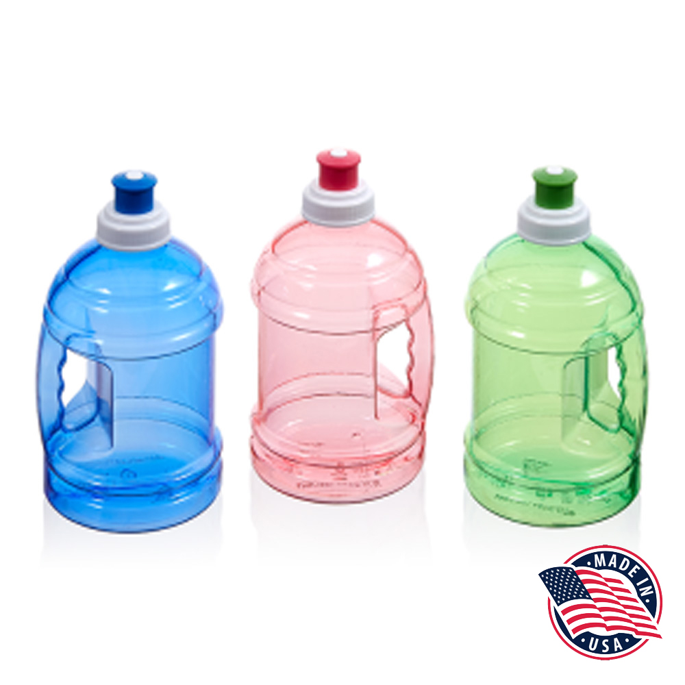 75255 H2O 18 oz. Assorted Beverage Bottles (2 each of Racey Pink, Green, Blue) 6/cs - 75235 H20 ASST COLORS 18z BTL
