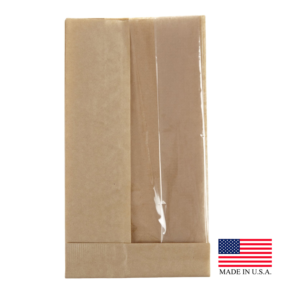 300090 Natural 4.25"x2.75"x11.75" Extra Large Heavy Duty Double View Sandwich Bag 500/cs
