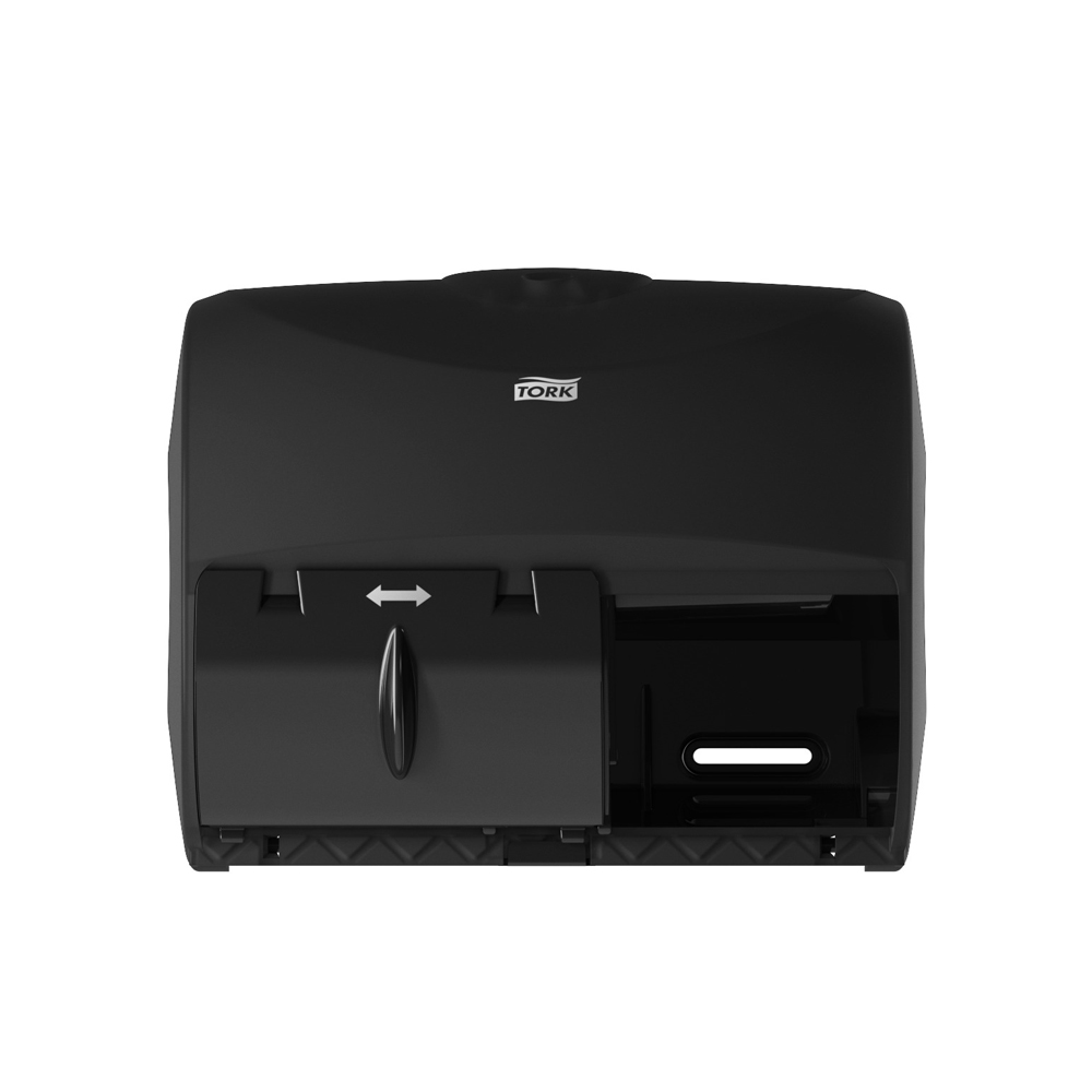 565728 Tork Black  Plastic Twin Bathroom Tissue Dispenser For Opticore 1 ea. - 565728 BK TWIN TTISS DISPENSER