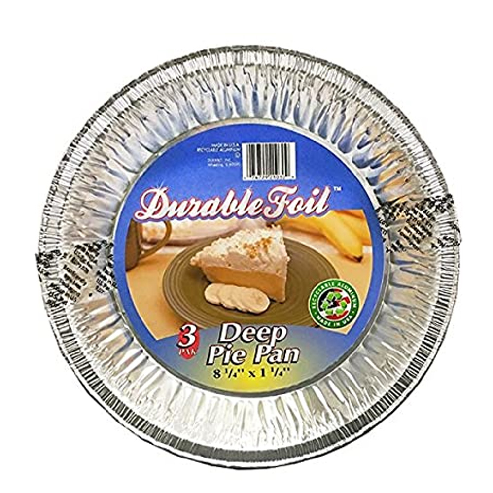 D21030 Aluminum 9" Deep Foil Pie Pan 3 pack 12/3  cs - D21030 9"DEEP FOIL PIE PAN