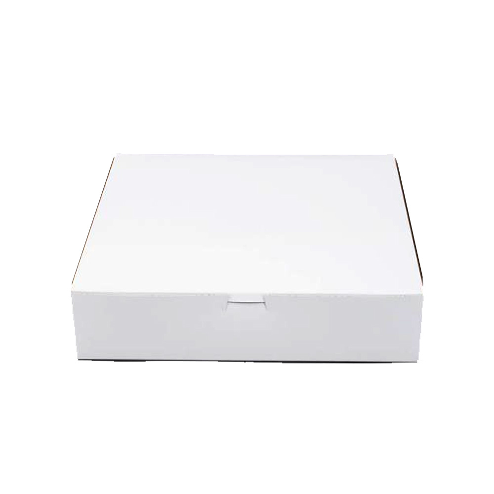 12123B-261 Cake Box 12"x12"x2" White Clay Coated Cardboard 100/bd - 12123B-261 WHT 12X12X2 CAKEBOX