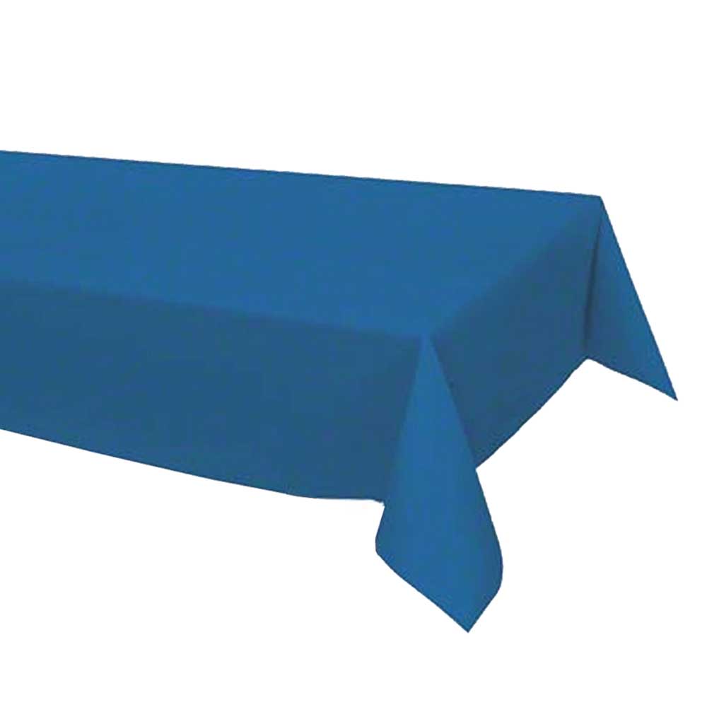 112004 Blue 54"x108" Plastic Table Cover 12/cs - 112004 BLUE 54X108 PLAS TBLCVR
