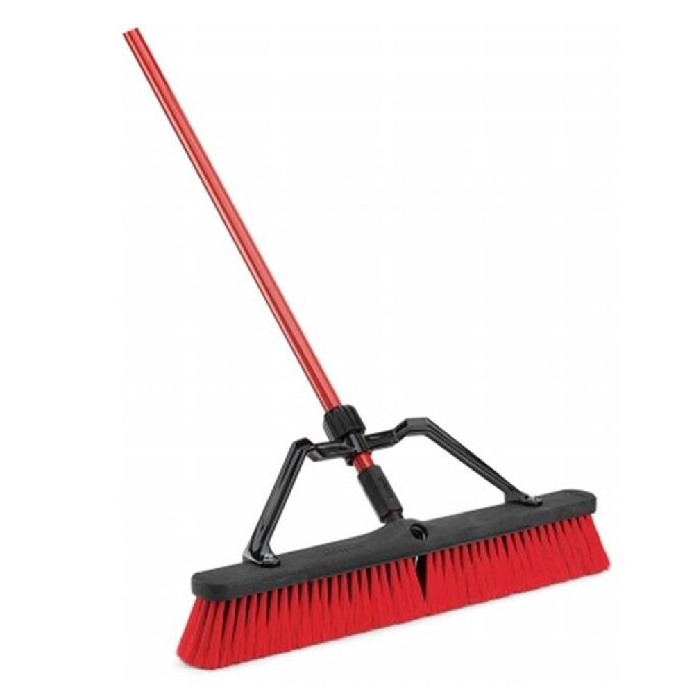 823 Red 24" Multi-Surface Push Broom w/ Brace 4/cs
