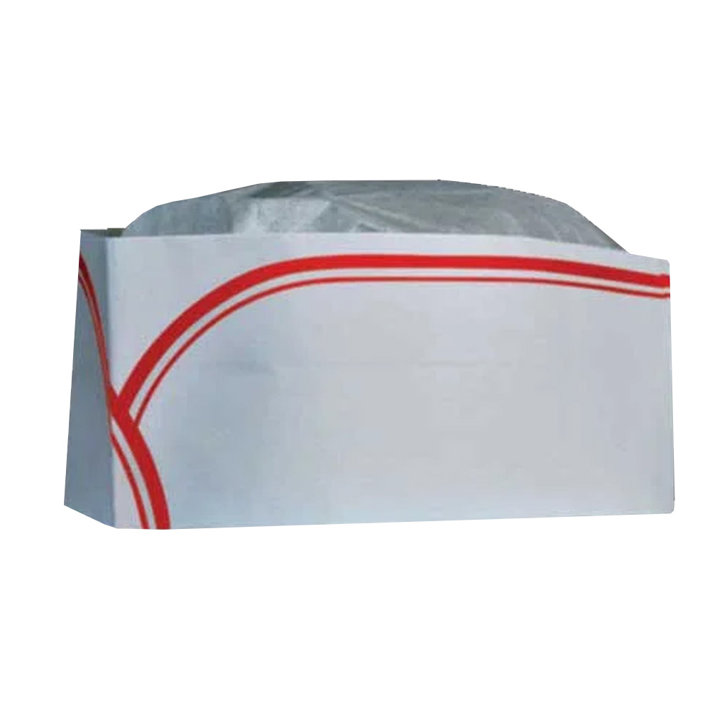 RC100REDSTRIPE White Red Stripe Paper Overseas Hat10/100 cs - RC100REDSTRIPE OVERSEAS CAP